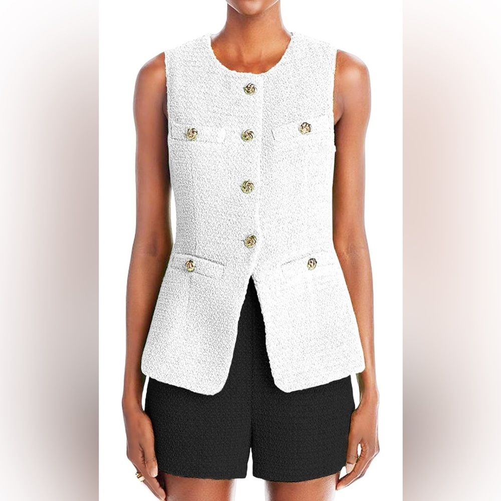 Mina Self Tweed Blazer Vest